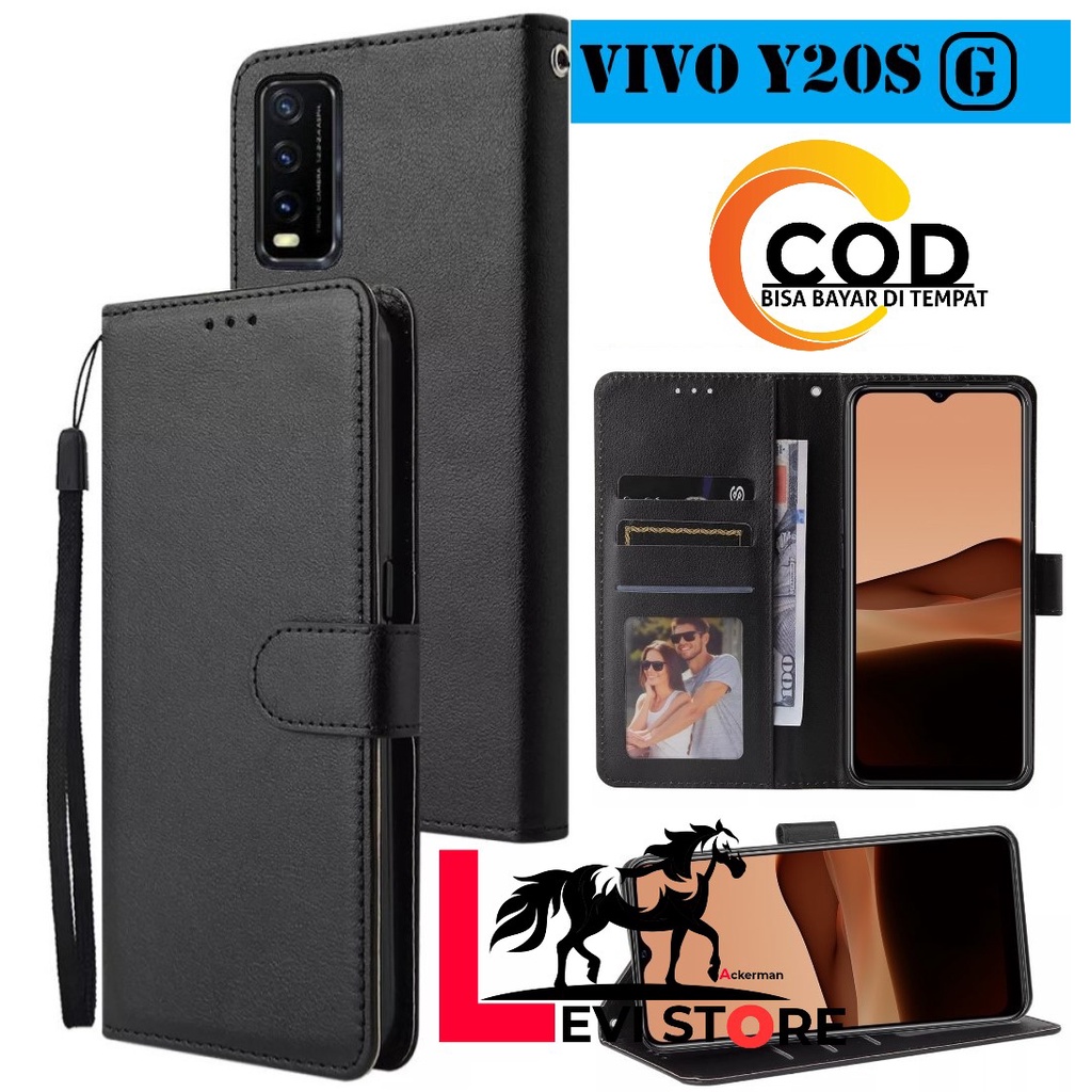 FLIP COVER VIVO Y20S G  LEATHER CASE FLIP VIVO Y20S G
