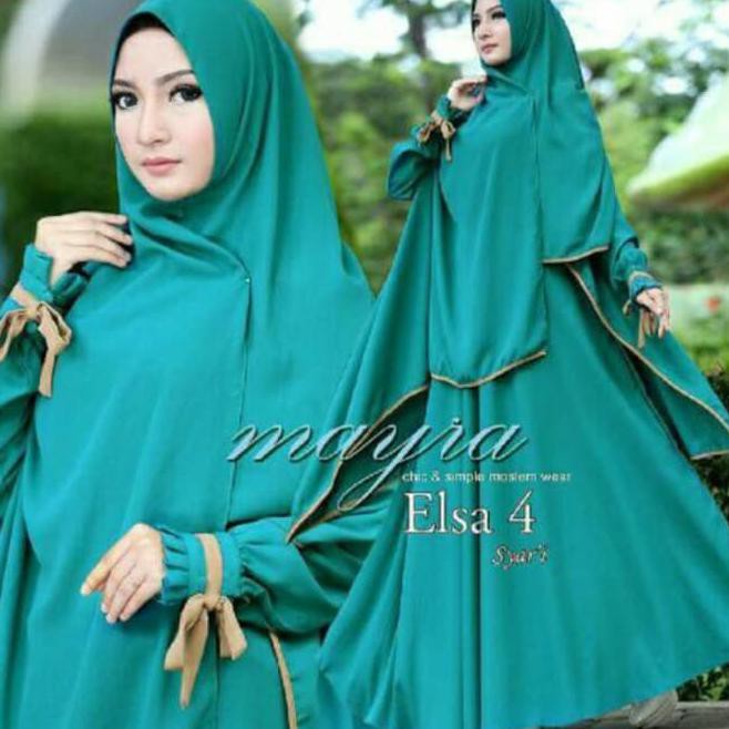 A3C5 Gamis Polos Jersey Hopylovy / Gamis Polos Jersey Syari Set Elsa Mayra - Hitam N6L0