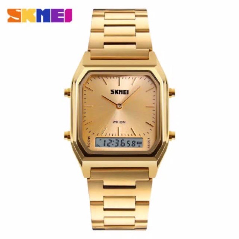 SKMEI 1220 Men's Retro Luxury Quartz Watch Three Time Zone Fashion Wristwatch