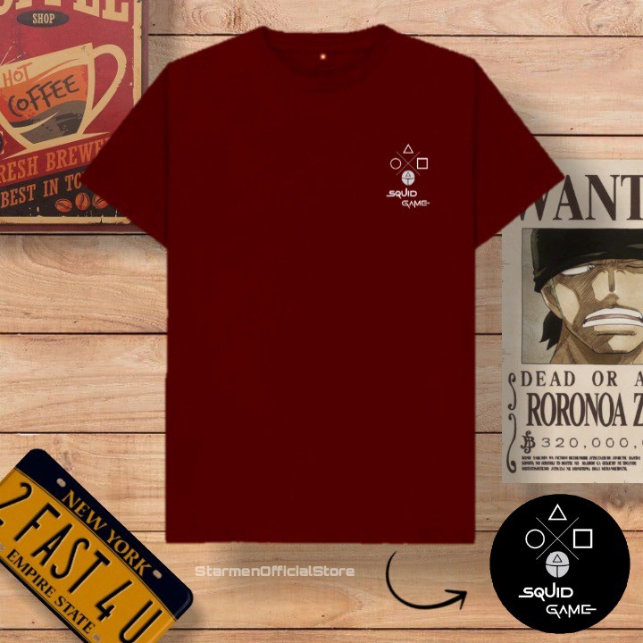 Kaos Distro Unisex SQUID GAME Katun Combed 30s / sablon polyflex /polyflex premium / Pakaian Pria Wanita Atasan Cowok Cewek /kaos kekinian / kaos viral / tshirt tumbrl tee basic /SIZE M , L , XL , XXL / kaus oblong oversize kaos murah best seller ready