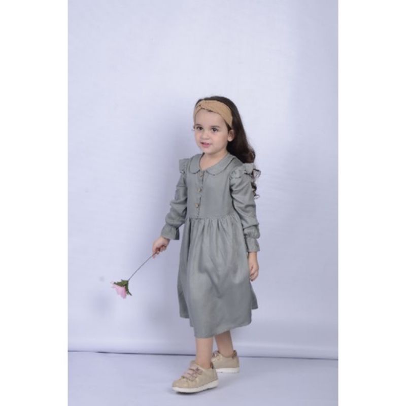 Jolie Dress Clarisha Kids / Dress Anak Lengan Panjang / Baju Anak