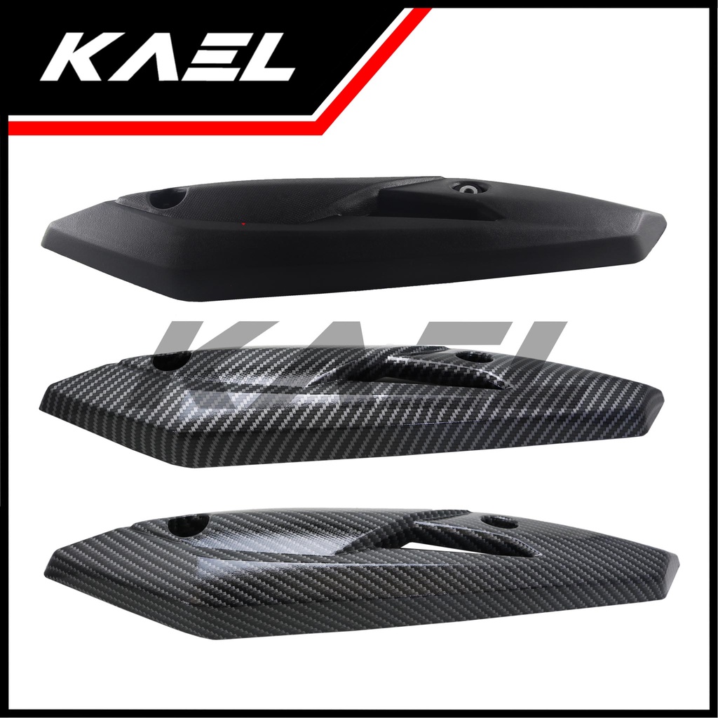 Cover Knalpot Honda Beat New FI-F1-Street eSP 2016-2017-2018-2019 Karbon-Carbon-Hitam Polos Tutup-Tameng-Pelindung Kenalpot-Muffler-Exhaust