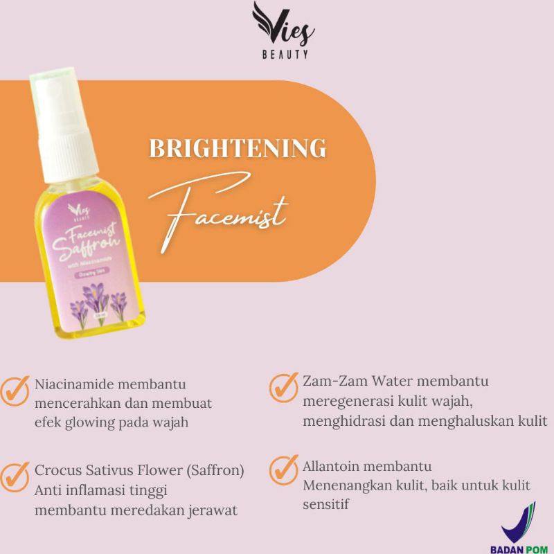 FACEMIST SAFRON BY VIES 100% ORI