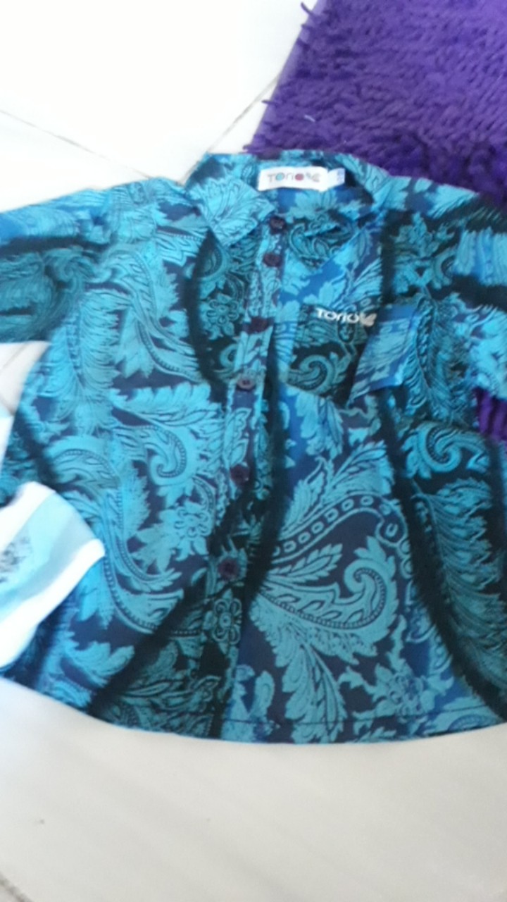 Torio Indonesian Smart Casual Blue Batik - Kemeja Batik Anak Laki-laki