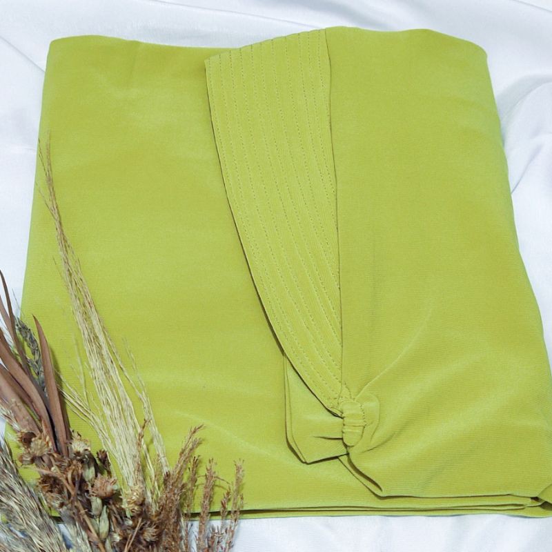 Jilbab Instan Jersey korea hijab jersey karet dagu By Miftah Collection Part 1-Hijau
