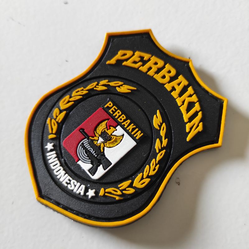 PATCH RUBBER LOGO PERBAKIN PRISAI/TEMPELAN EMBLEM KARET VELCRO HUNTING