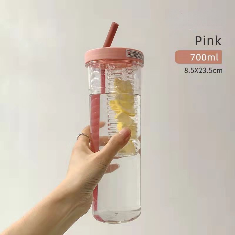 Botol Air Minum 700ML Dengan Sedotan Lipat Portable Untuk Kantor / Outdoor