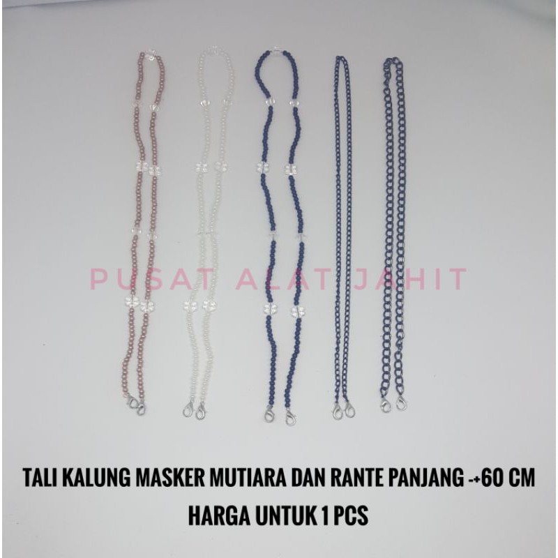 TALI KALUNG STRAP GANTUNGAN KAIT MUTIARA RANTAI MUTE MASKER MASK CHAIN STRAP DEWASA ANAK BAGUS MURAH