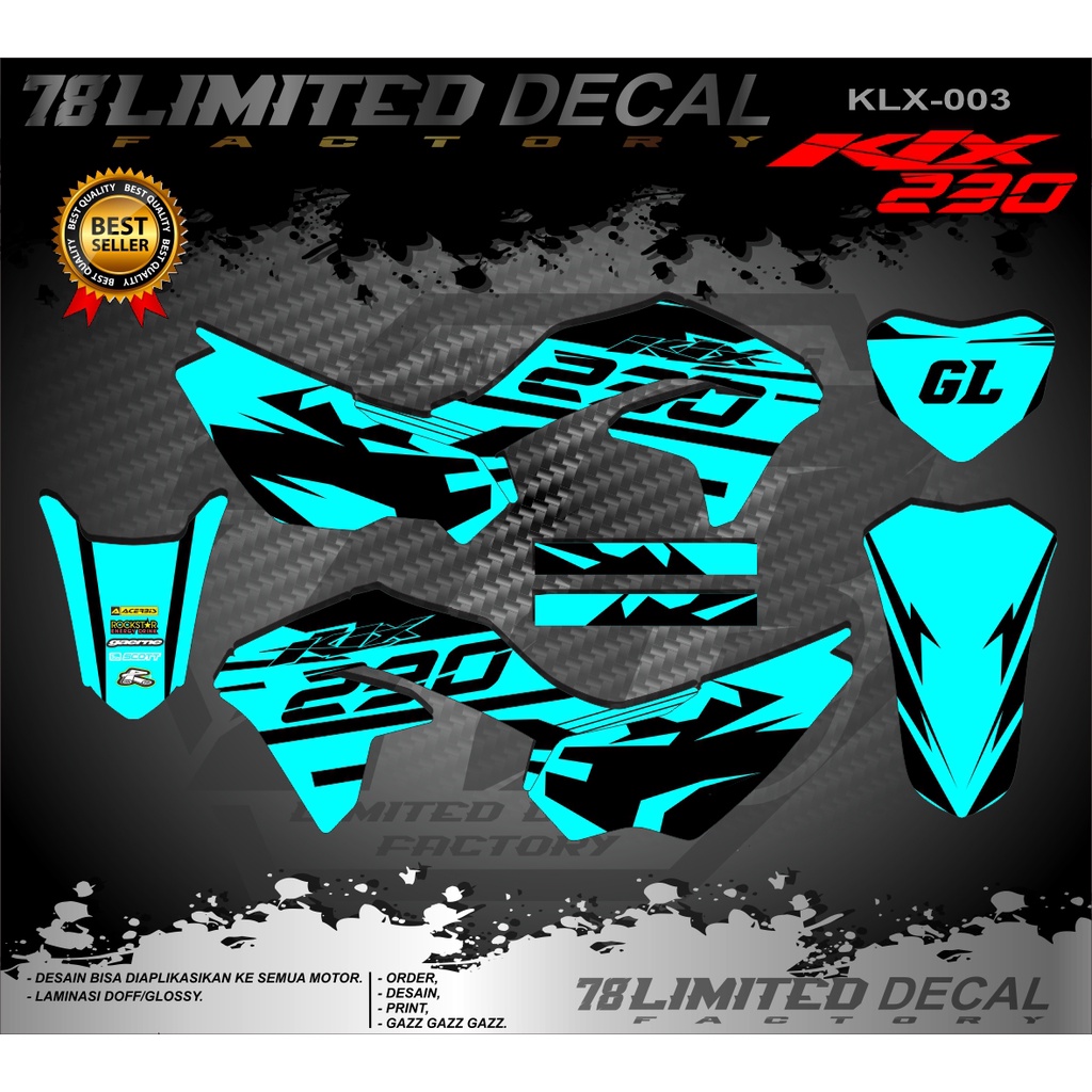 Decal KLX 230 Full Body stiker/ sticker dekal klx new/se desain KLX-003