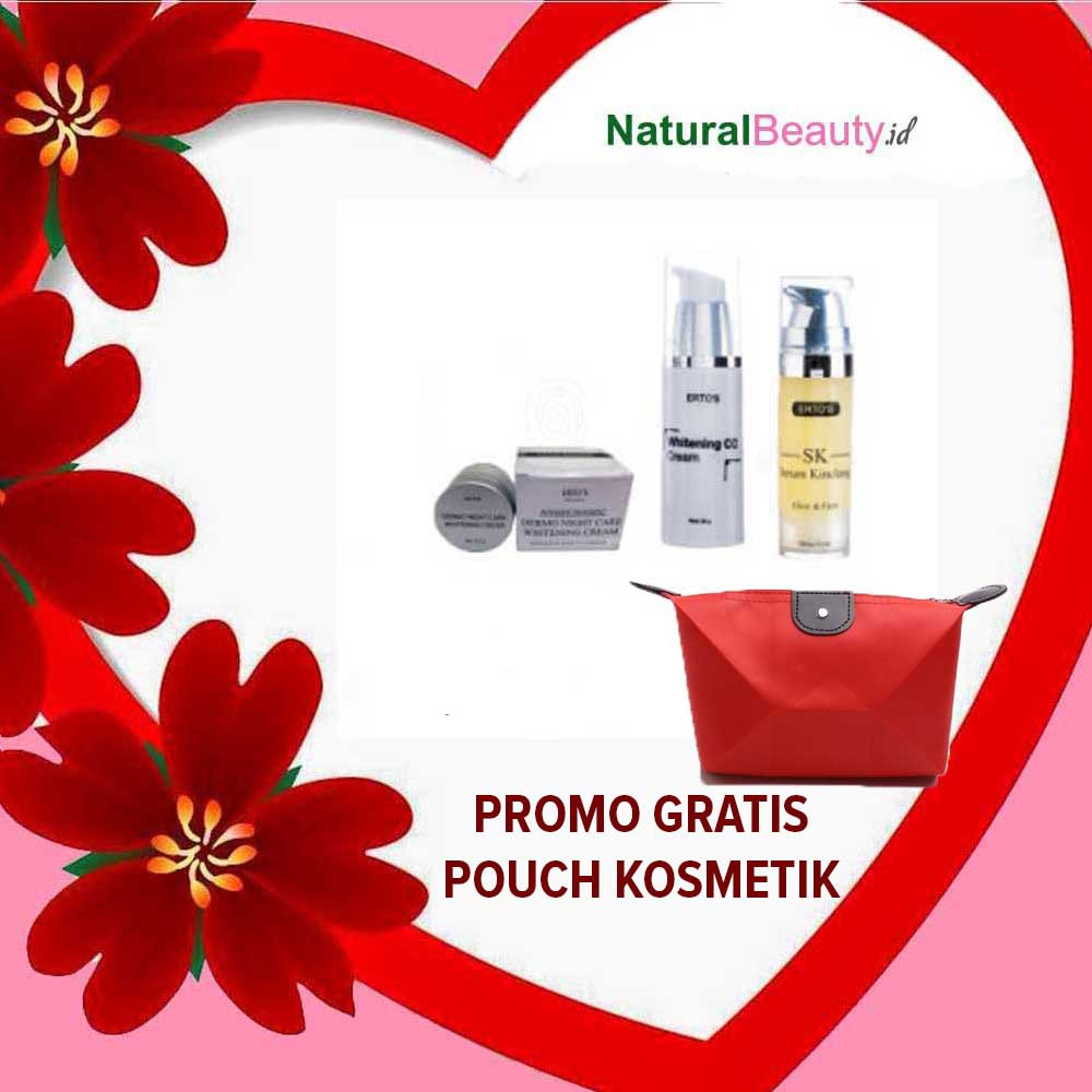 Paket Pemutih Wajah Ertos 3in1 Ertos - CC Cream, Cream Malam & Serum Kinclong