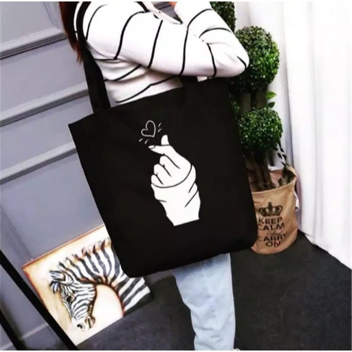 Tote Bag resleting zipper sablon gambar real product foto distributor dasi