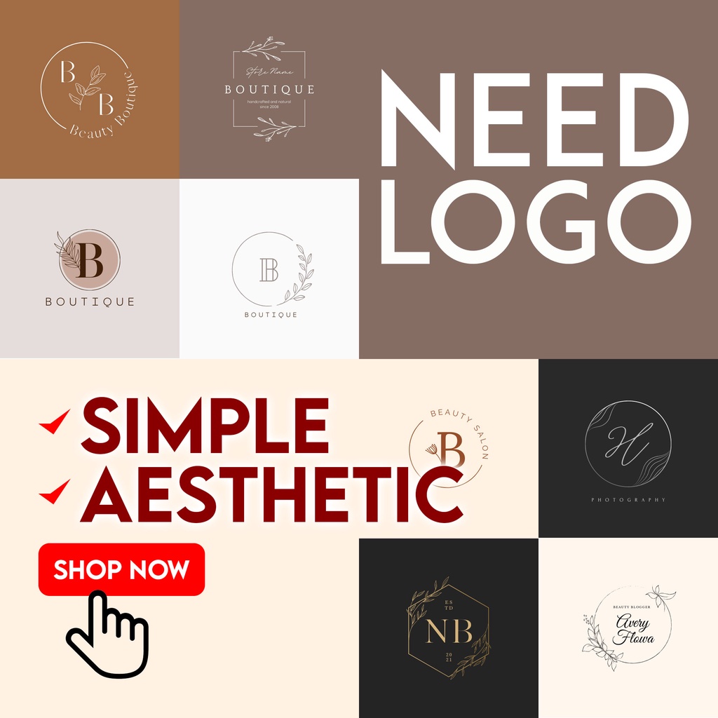 JASA DESAIN LOGO AESTHETIC MURAH ( logo butik, Logo fashion, logo olshop , hijab ) cantik feminin