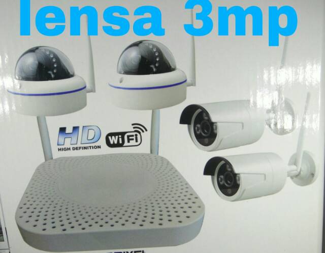 PAKET CCTV FULL WIRELESS 4CH KOMPLIT TGL PASANG AJA hdd 1000 gb