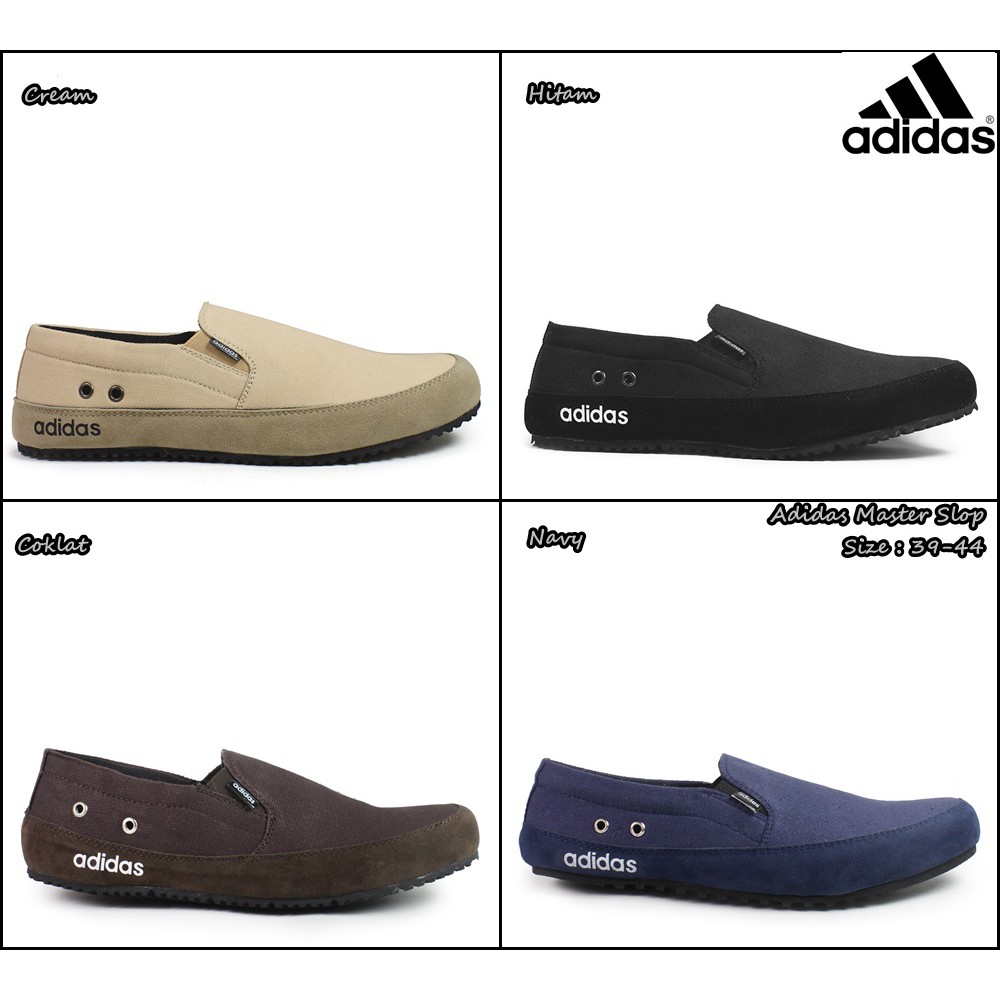 MS Shop - Sepatu Pria Adidas Master Slop Kanvas Kasual Santai Kerja Keren Slipon Keren Cowok Murah