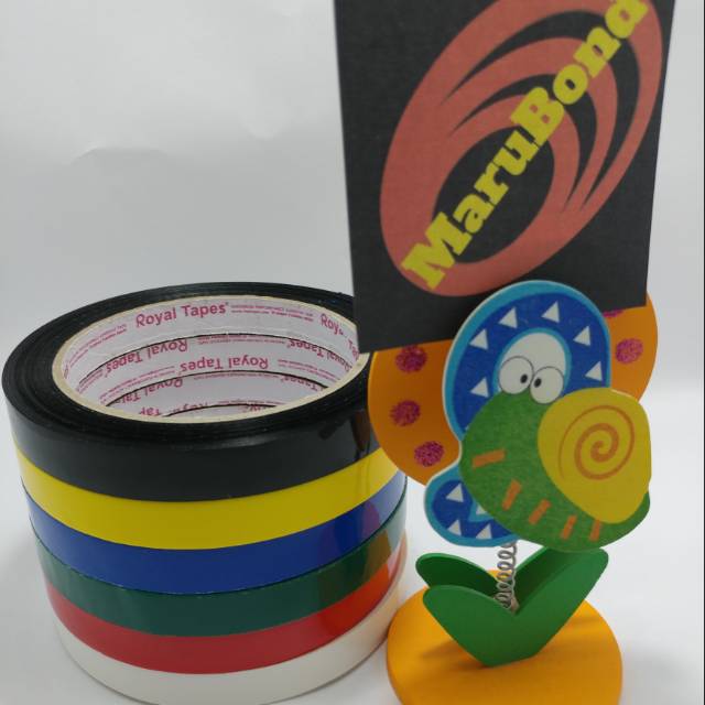 

lakban warna Bahan PLASTIK selotip opp isolasi warna warni 1/2 inchi (12 mm)x 50yard(45 m) merk Royal Tapes
