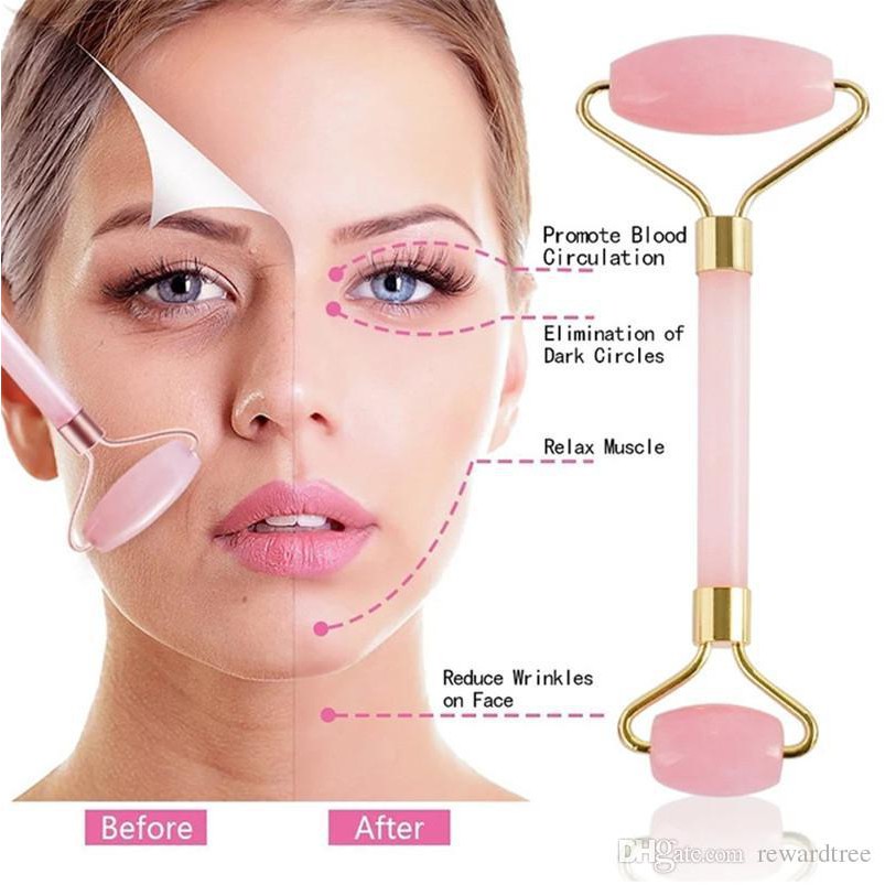 Facial Massage Jade Rose Quartz Skincare Face Roller Natural