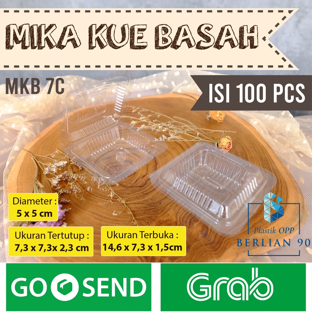 Jual Mika Persegi Kecil Mika Kotak Mika Kue Basah Mika Plastik Bening