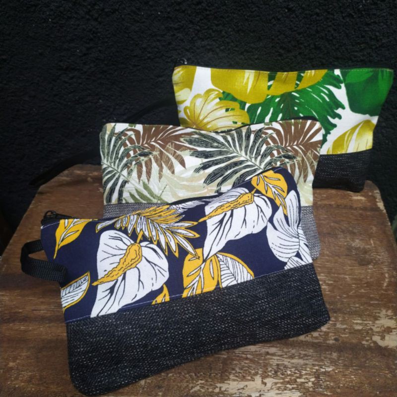 Pouch Kanvas Goni Kombinasi/Dompet Kanvas Kombinasi