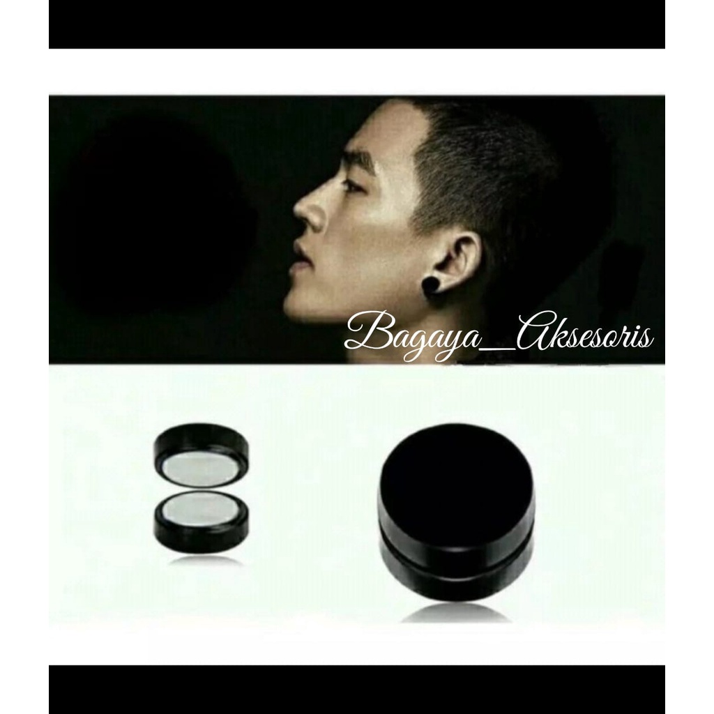 ANTING PRIA TITANIUM HITAM MODEL MAGNET ANTING PRIA magnet hitam