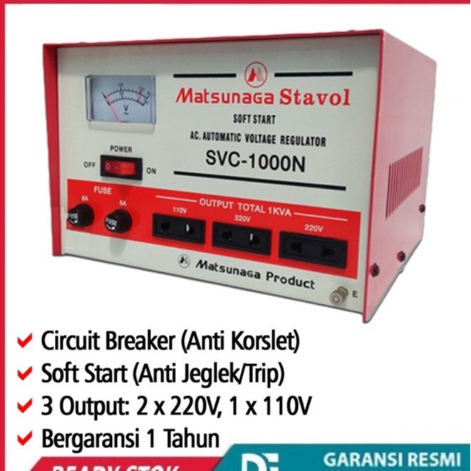 Stabilizer Stavol Matsunaga 1000VA SVC-1000N SVC1000N