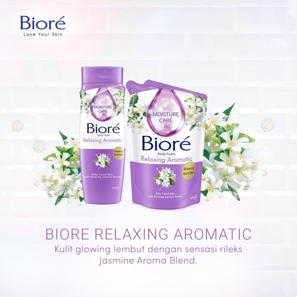 Biore Sabun Mandi Cair Relaxing Aromatic Refill 400 ml + Active Antibacterial Refill 400 ml - Sabun Cair Body Wash Double Protection