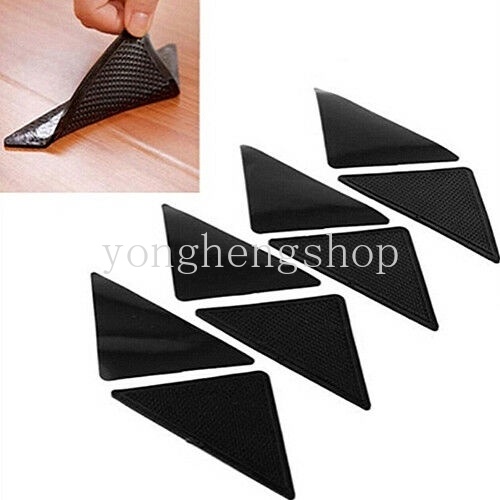 4pcs Stiker Tape Silikon Anti Slip Dapat Dicuci Dan Digunakan Kembali Untuk Karpet