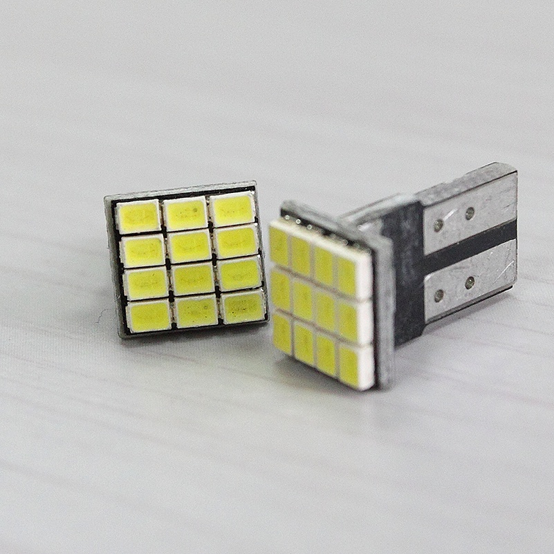 (LUCKID) 2pcs Lampu LED 12smd T10 3020 Untuk Sein Mobil