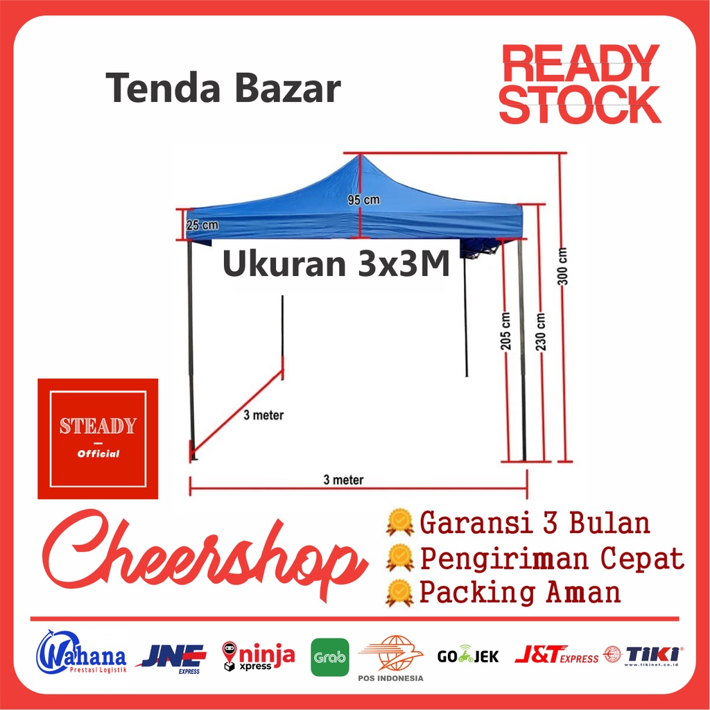 Tenda Lipat 3x3 M Tenda Bazar Pameran Tend 3 x 3 Parkir Portable Lipat