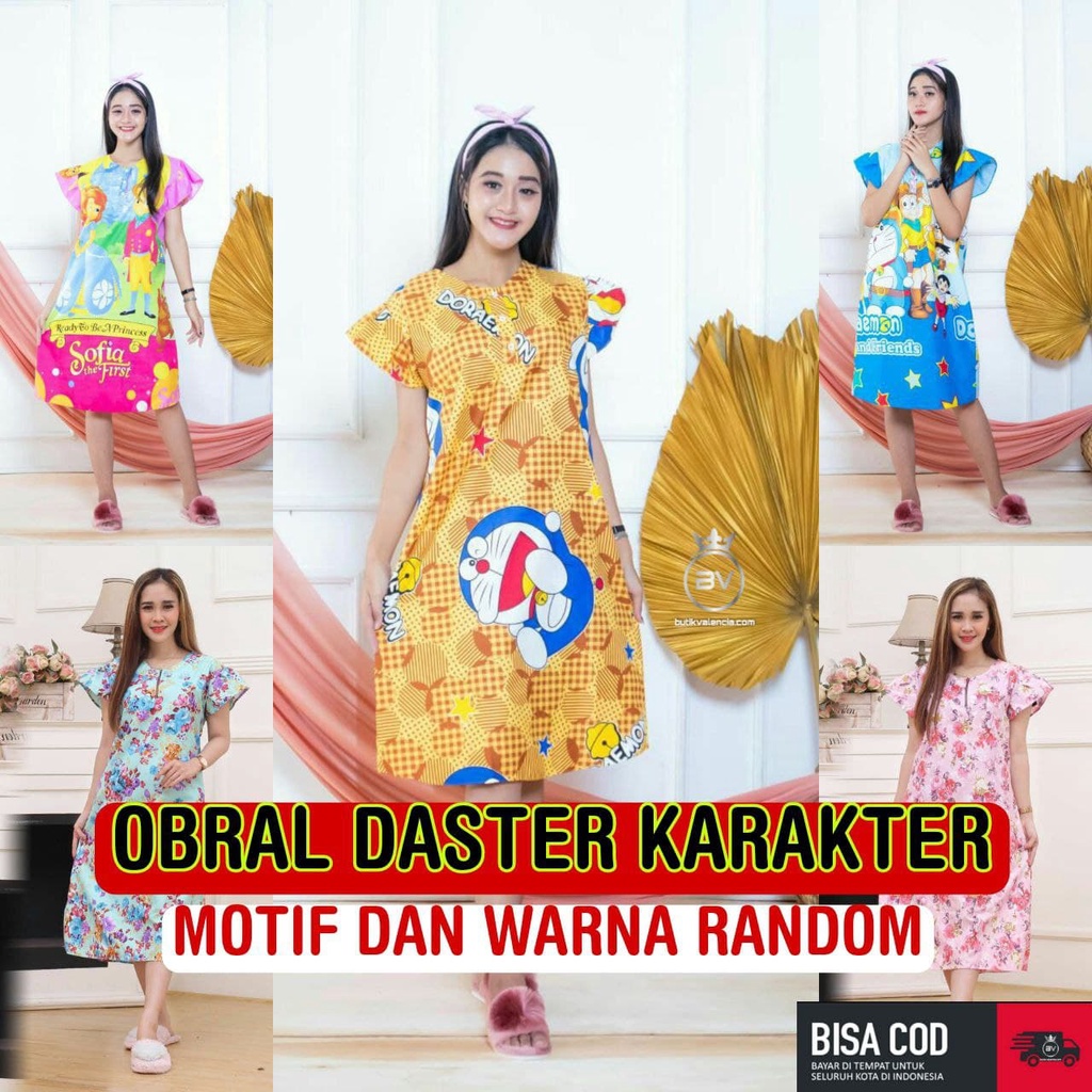 OBRAL DASTER KARAKTER LENGAN PENDEK / DRESS KARAKTER / PIYAMA KARAKTER / PJAMAS