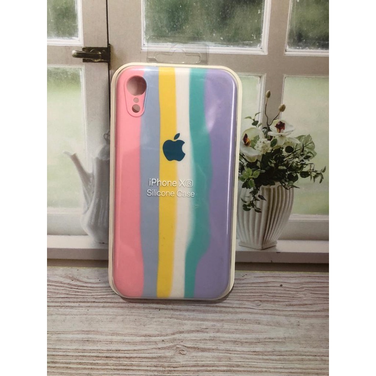 APPLE IPHONE XR SILIKON CASE NEW RAINBOW COVER