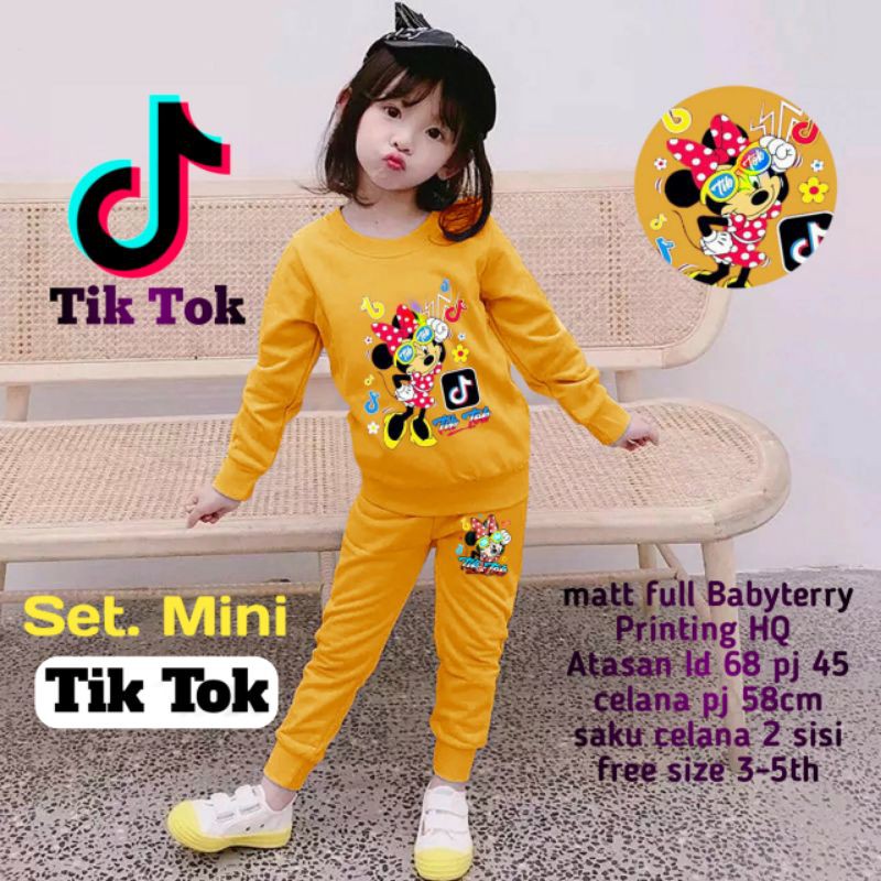 setelan anak perempuan viral One set mini Tik Tok/sweater anak 3-5 tahun cewek terbaru dan termurah 