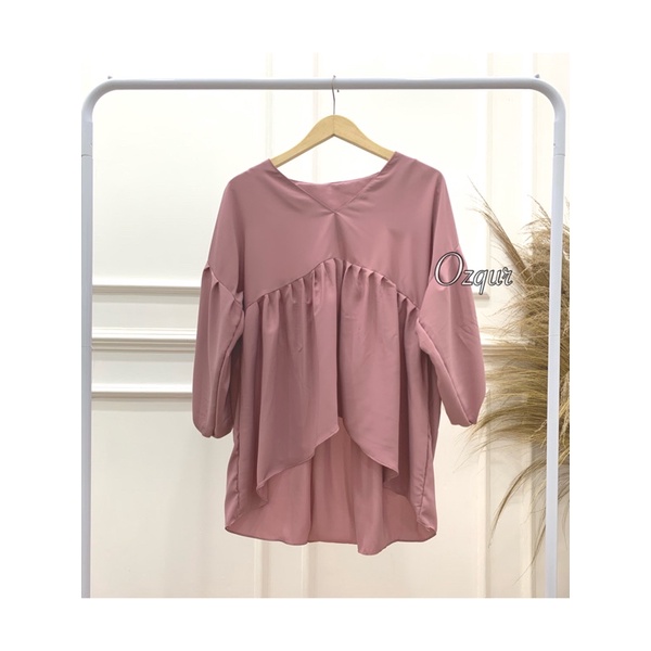 1 KG 6 PCS | RUFI KEMEJA LENGAN BALON /  ATASAN WANITA / JUMBO / KEMEJA WANITA / DEALOVA-DEALOVA DUSTY WOLVIS