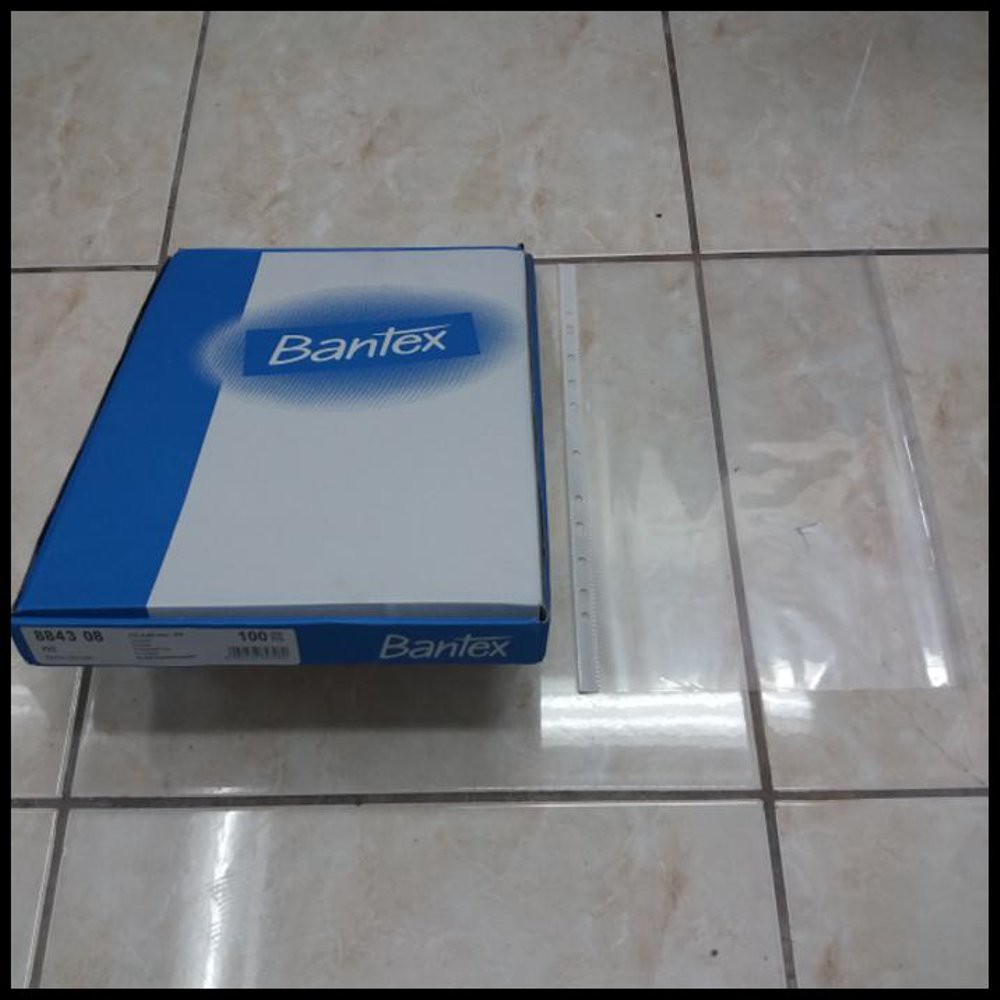 plastik pp pocket f4 isi 100 lembar merk bantex 8843