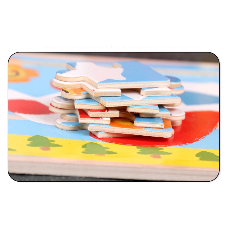 Mainan Edukasi Anak WOODEN JIGSAW PUZZLE 16 PCS Mainan Puzzle Kayu