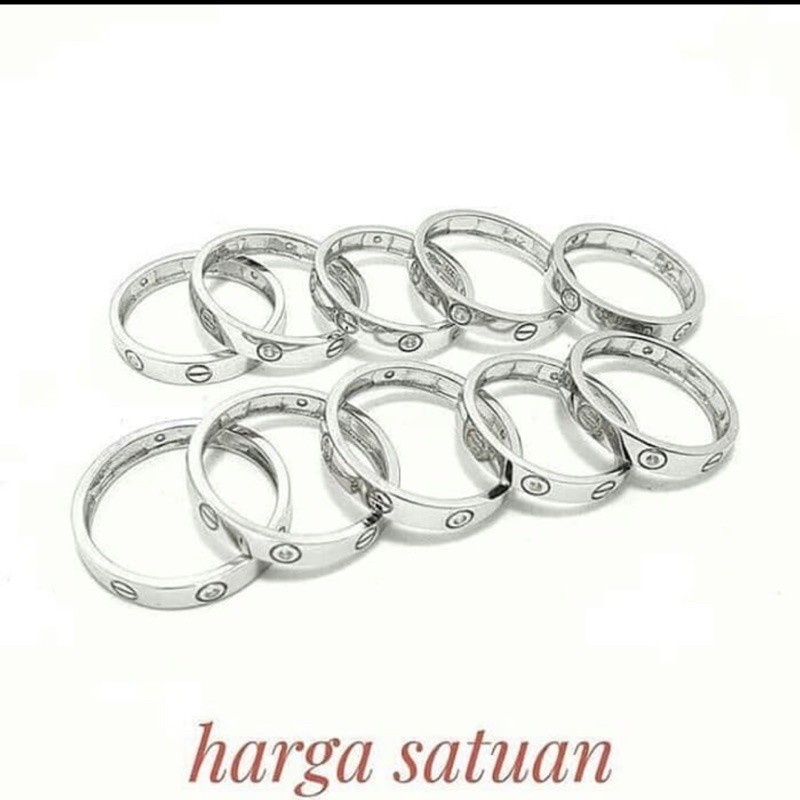 Cincin cartier cincin wanita cincin perak 925 lapis emas putih