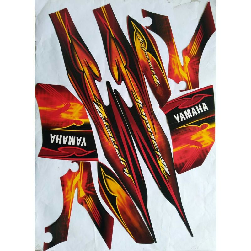 striping lis stiker standar ori Jupiter Z merah hitam 2009 stiker ori Jupiter Z 2009 merah striping 