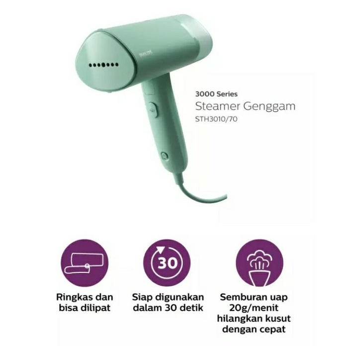 Setrika Philips STH3010 Garment Steamer Setrika Uap Genggam STH 3010 Original Garansi Resmi