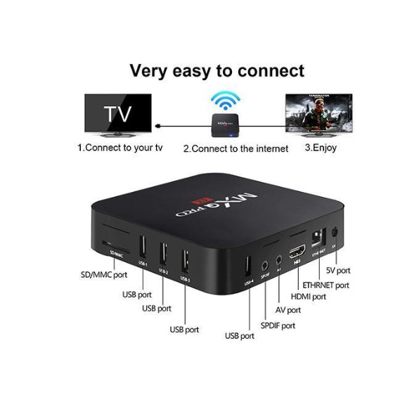Android TV BOX 4 + 32 GB &amp; 2+16GB TV BOX Android MXQ Pro Pointer Keyboard 4K Internet Set Top Smart TV MXQ Free 8000 Plus Channels Setop TV Box