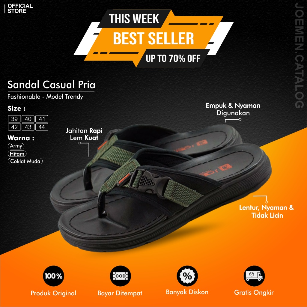 Sendal Pria Dewasa Kulit Asli Original Import Murah S 18 | Sandal Import Pria | Sendal Import Pria