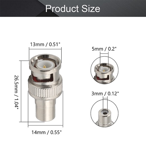 Connector Jack BNC Male to RCA Female Konektor Sambungan Kabel Camera CCTV RG6 BA-115