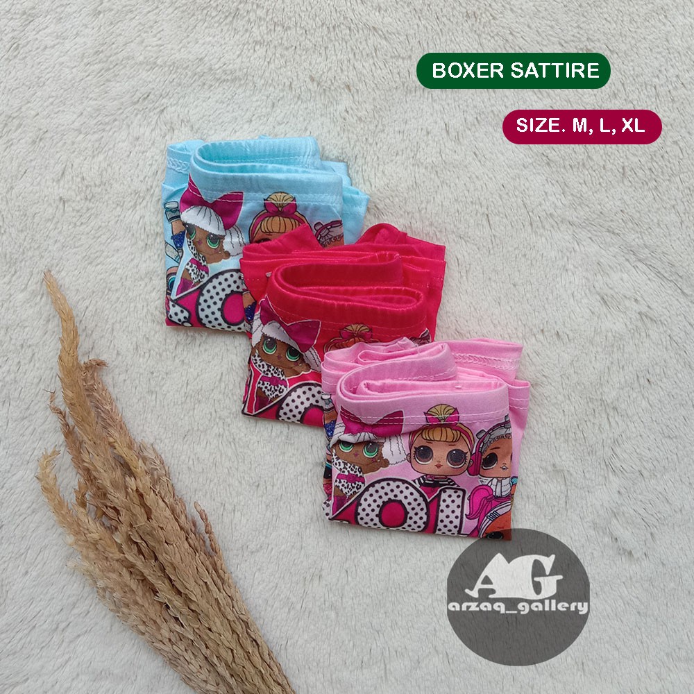 Grosir 6 Pcs  BOXER ANAK SATTIRE | Celana Dalam Anak Perempuan MotiF