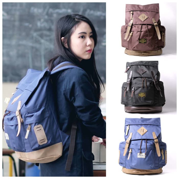 Tas Ransel Backpack Visval Rave Gendong Laptop Wanita Branded Murah
