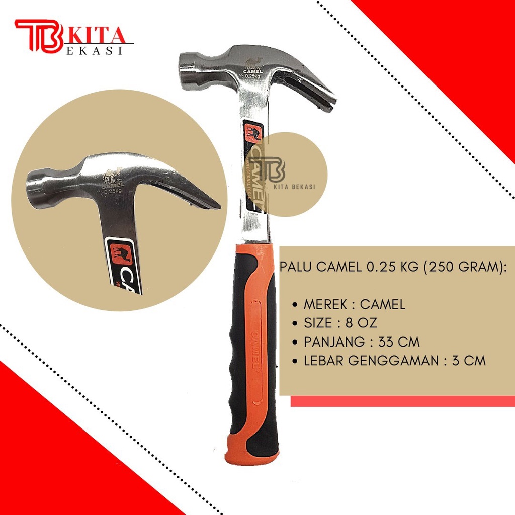 PALU KAMBING BESI 250 GRAM CAMEL / PALU GAGANG BESI KAMBING 8 oz CAMEL / PALU FULL BESI CAMEL