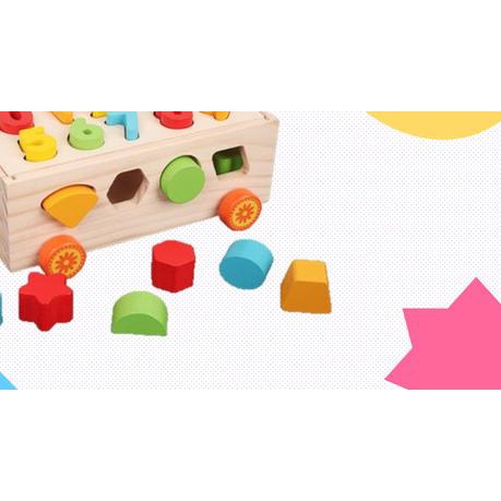 ✳ MAINAN EDUKASI SHAPE SORTER SHAPE MATCHING CAR WOODEN TOY ♜