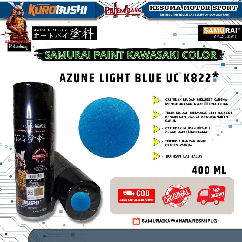Cat Pilok pilox Cat Semprot Samurai Paint UC K822* Azune Light Blue 400ml 100% Garansi Original