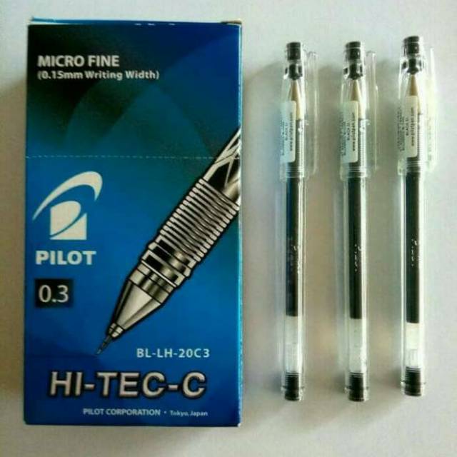 

PILOT PEN HI-TEC-C 0.3, refill dan plus wadah warna hitam