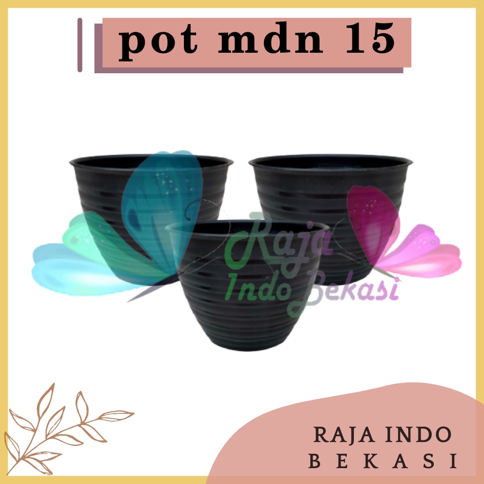 Pot Tawon Mdn 15 Cm Hitam Motif Tawon - Pot Plastik 15CM Vas Bunga Hias Bukan Pot Tawon Putih Madu