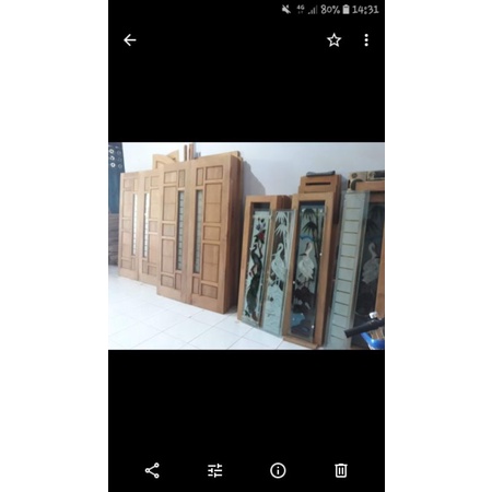 Pintu kupu tarung kayu jati / pintu kayu jati / pintu minimalis / pintu kamar