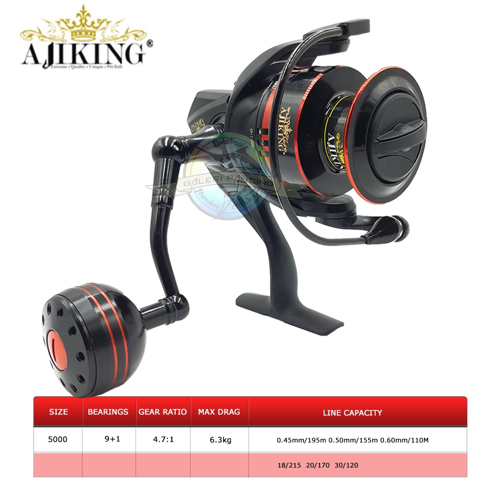 Reel Pancing Ajiking Black Bull Limited Edition 5000 - Screw In Handle 10BB