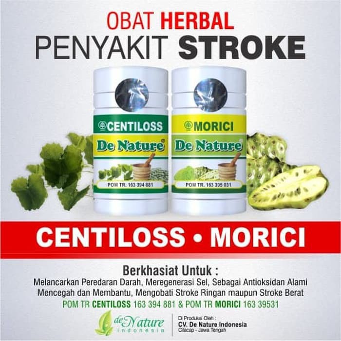 Obat Herbal Stroke De Nature Centiloss & Morici De Nature